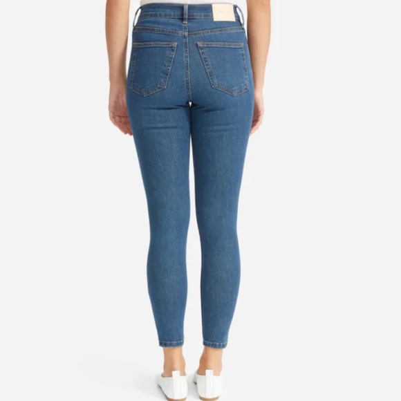 Everlane Authentic Stretch High-Rise Skinny, 24 Ankle, Mid Blue - Picture 9 of 10